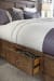 Bay Creek - Complete King Panel Bed With Storage Rails - Toasted Nutmeg