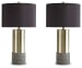 Jacek - Gray / Brass Finish - Metal Table Lamp (Set of 2)