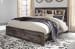 Drystan - King Bookcase Bed With 2 Storage Drawers - Brown / Beige