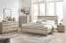 Hasbrick - Tan - 9 Pc. - Dresser, Mirror, Chest, King Panel Bed With Framed Panel Footboard, 2 Nightstands