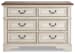 Realyn - White / Brown / Beige - Dresser - 6-drawer