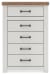 Savonport - Five Drawer Chest - White / Brown
