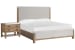 Plum Creek - California King Upholstered Panel Bed With Open Nightstand - Sierra Brown / White