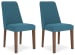 Lyncott - Blue / Brown - Dining Uph Side Chair (Set of 2)