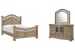 Marisol - California King Panel Bed And Drawer Dresser With Landscape Mirror - Fawn