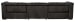 MS - Savion Grandier Sofa With Power Recline Power Headrest - Dark Gray