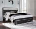 Kaydell - Black - King Upholstered Glitter Panel Storage Bed