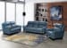 Kester - Sofa With Power Recline And Power Headrest - Bluegray
