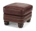 Bay Bridge - Leather Ottoman, Nailhead Trim - Dark Brown