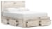Lawroy - Light Natural - Queen Panel Bed With Storage Footboard And 2 Under Bed Storage Units