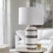 Granger - Striped Table Lamp - Pearl Silver