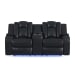 Carlo - Power Motion Loveseat With Power Headrest, Console And LED - Pebble Black