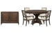 Jubilee - 54" Round Dining Table With 4 Side Chairs And Bar Cabinet - Brown / White