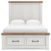 Savonport - Full Panel Storage Bed With Storage Footboard - White / Brown
