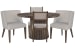 Kavanaugh - Extendable Round Dining Table With 2 Side Chairs And 2 Host Chairs - Weathered Kona Brown / Gray