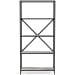 Bayflynn - White / Black - Bookcase - 5 Fixed Shelves