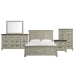 Farmington - King Panel 5 Piece Bedroom Set - Medium Brown And Washed Stone