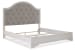 Brollyn - White / Brown / Beige - California King Upholstered Panel Bed
