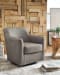 Bradney - Fossil - Swivel Accent Chair - Leather Match