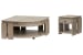 Conrad - Pie Shaped Lift Top Cocktail Table With End Table - Stone Harbor Gray