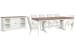 Kingston - Extendable Trestle Dining Table With 6 Host Chairs And Credenza - Whisper White And Cerused Nutmeg