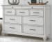 Kanwyn - Whitewash - 6 Pc. - Dresser, Mirror, Chest, California King Panel Upholstered Bed