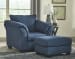 Darcy - Blue - 2 Pc. - Chair With Ottoman