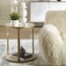 Clench - Brass Side Table - Beige