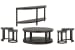 Boswell - Round Cocktail Table With 2 Nesting End Tables And Demilune Sofa Table - Peppercorn
