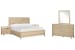 Merrifield - King Panel Bed, 2 Nightstands And Drawer Dresser With Portrait Mirror - Sandstone Beige