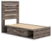 Graystorm - Twin Panel Bed With Storage - Brown Gray