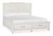 Willowbrook - King Panel Storage Bed, 2 Nightstands, Drawer Dresser With Landscape Mirror And Door Chest - Egg Shell White