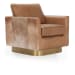 Lathe - Leather/Hide Accent Chair Chestnut - Brown/Blonde