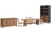 Lindon - Trestle Dining Table With 4 Paper Cord Side Chairs, Buffet And Cabinet - Belgian Wheat