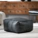 Kona - Leather Pouf - Onyx