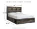 Drystan - Queen Bookcase Bed With 2 Side Drawers - Brown / Beige