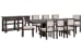 Tauren - Extendable Double Pedestal Dining Table With 8 Upholstered Side Chairs And Sideboard - Coffee Bean / Beige