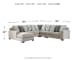 Ardsley - Pewter - 5-Piece Sectional With LAF Corner Chaise