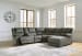 Benlocke - Flannel - Right Arm Facing Corner Chaise With Console 6 Pc Sectional