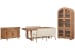 Woodward - Trestle Extendable Dining Table With 2 Benches, Sideboard And Display Cabinet - Dark Clove / White