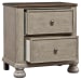 Falkhurst - Gray/Brown - Two Drawer Night Stand