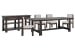 Tauren - Trestle Dining Table With 4 Upholstered Side Chairs And Sideboard - Coffee Bean / Beige