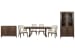 Jubilee - Extendable Trestle Dining Table With 2 Side Chairs, 2 Arm Chairs, Bar Cabinet And Display Cabinet - Brown / White