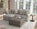 Livingston - 2 Piece Sofa Chaise With Comfort Coil Seating, 40" Cocktail Ottoman And 6 Accent Pillows Included (LSF Chaise) - Linen