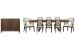 Jubilee - Extendable Trestle Dining Table With 6 Side Chairs, 2 Arm Chairs And Bar Cabinet - Brown / White