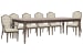 Saddle Creek - Extendable Leg Dining Table With 6 Upholstered Arm Chairs - Timber Brown