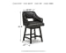 Tallenger - Black / Dark Brown - UPH Swivel Barstool (Set of 2)
