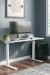 Lynxtyn - Taupe / White - Adjustable Height Desk