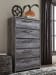Baystorm - Gray - 7 Pc. - Dresser, Mirror, Chest, Queen Panel Bed with 2 Storage Drawers