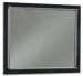 Kaydell - Black - 8 Pc. - Dresser, Mirror, Chest, Queen Upholstered Glitter Panel Bed, 2 Nightstands